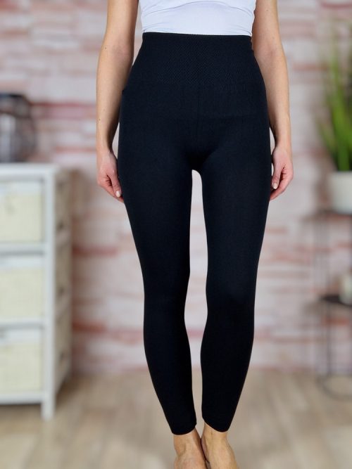 Gumis derekú, thermo bélelt, fekete harisnya XS-XXL-ig (1200DEN)