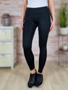 Bélelt, fekete, scrunch leggings S-M-L