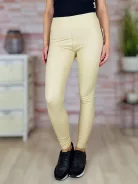 Magas derekú, bézs színű műbőr leggings S-M,M-L,L-XL