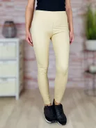 Magas derekú, bézs színű műbőr leggings S-M,M-L,L-XL