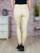 Magas derekú, bézs színű műbőr leggings S-M,M-L,L-XL
