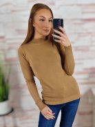 Félgarbós nyakú, csillámos és kötött anyagú felső M-L