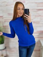 Félgarbós nyakú, csillámos és kötött anyagú felső S-M