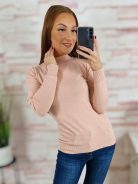 Félgarbós nyakú, csillámos és kötött anyagú felső S-M,M-L