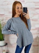 A vonalú, két oldalt zsebes, gépi kötött anyagú felső L-XL