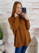 A vonalú, két oldalt zsebes, gépi kötött anyagú felső L-XL