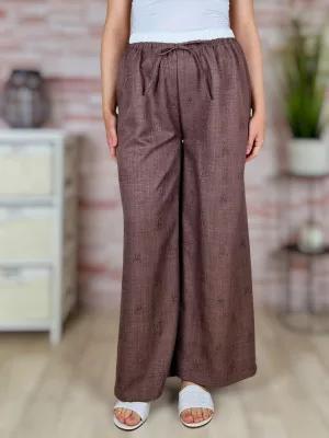 Gumis derekú, masni mintás, bő szárú nadrág M-L,XL-XXL