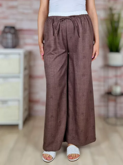 Gumis derekú, masni mintás, bő szárú nadrág M-L,XL-XXL