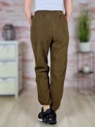 Polárbélelt, gumis szárú, gumis derekú, sötétbarna nadrág M-L,XL-XXL