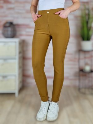 Gumis és magas derekú, díszgombos, zsebes nadrág S-XL-ig