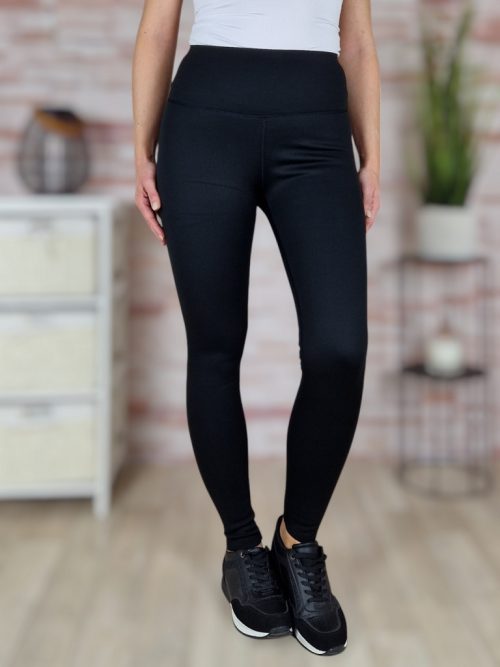 Gumis és magas derekú, vastag polár bélelt, fekete leggings S-M,L-XL