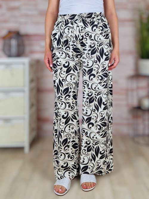 Bő szárú, mintás, gumis derekú nadrág M-L,L-XL