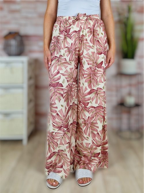 Bő szárú, mintás, gumis derekú nadrág M-L,L-XL