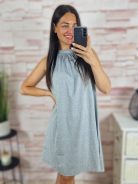 Pántos, nyaknál megkötős, nyári ruha M-L,XL-XXL