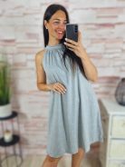 Pántos, nyaknál megkötős, nyári ruha M-L,XL-XXL