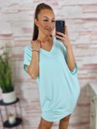 Szűkülő és lenge fazonú, v nyakú, pamut-viszkóz anyagú ruha L-XL-XXL