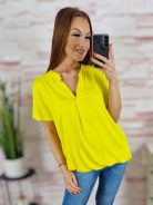 V-nyakú, pamut-viszkóz anyagú, gumis aljú felső L-XL