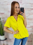 V-nyakú, pamut-viszkóz anyagú, gumis aljú felső L-XL